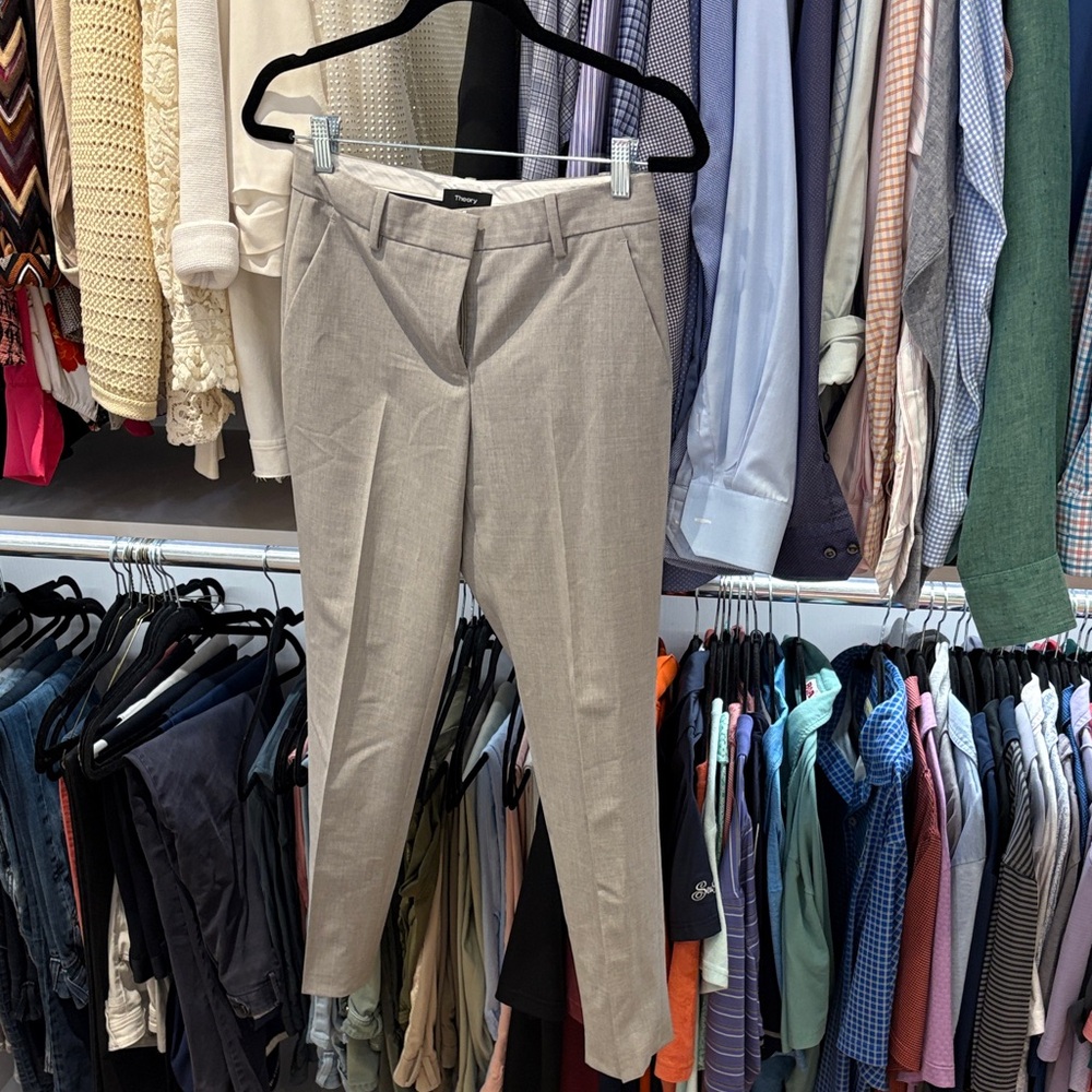 Theory Tan Ankle Pants